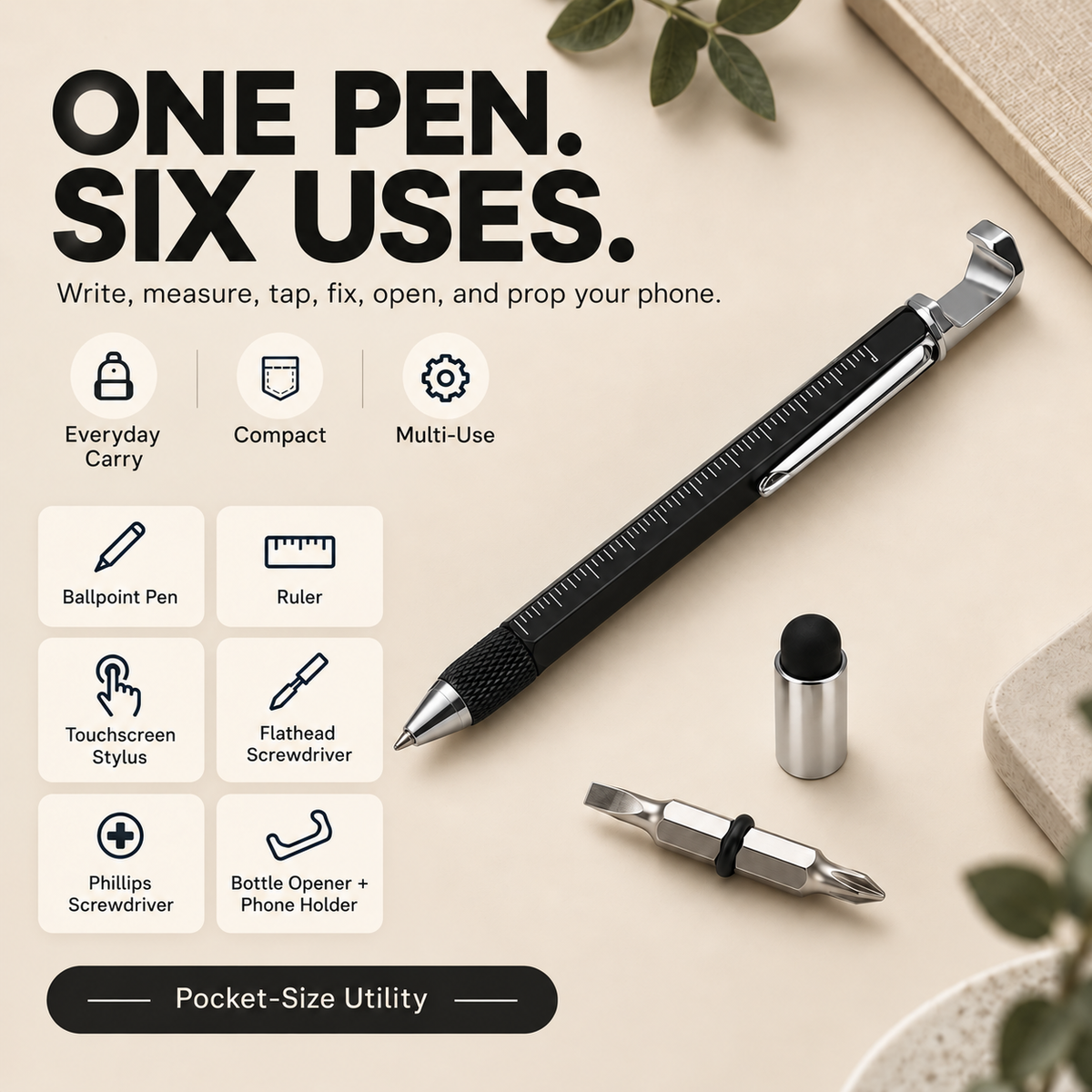 6-in-1 Multi-Tool Pen