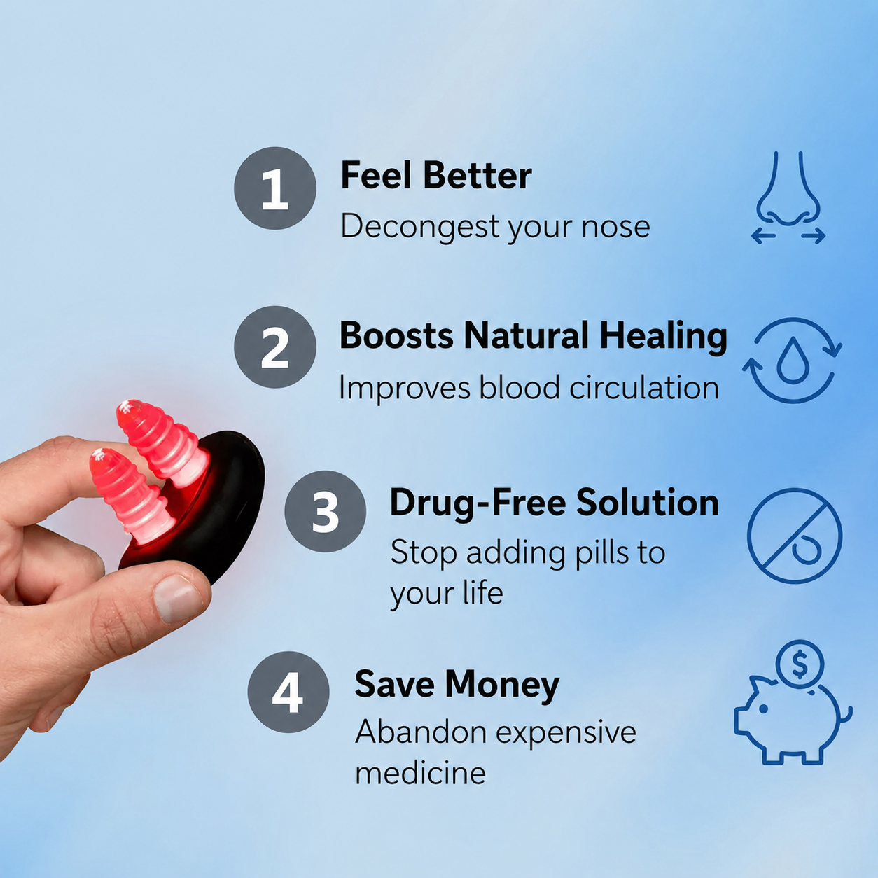 Red Light Therapy Nasal Dilator