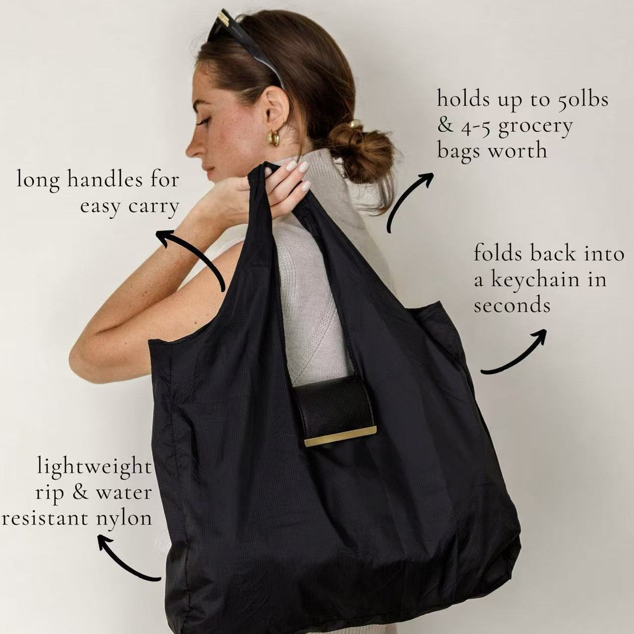 Foldable Keychain Tote Bag